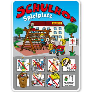 Schulhofschilder Schulhof Spielplatz - Variante 2 - 8P - KSP-2