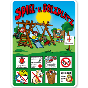 Spielplatzschilder Spielplatz u. Bolzplatz - mit Bolzwand 8P - KSP-2