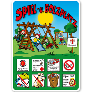 Spielplatzschilder Spielplatz u. Bolzplatz - mit Tor 8P - KSP-2