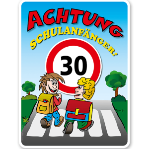 Kinderschild Achtung Schulanfänger 30er Zone - KSP-2