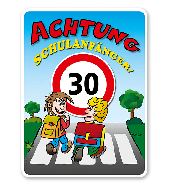 Kinderschild Achtung Schulanfänger 30er Zone - KSP-2
