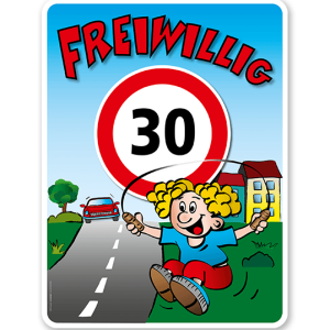 Kinderschild Freiwillig 30 km/h - Teilstrecke - VSS