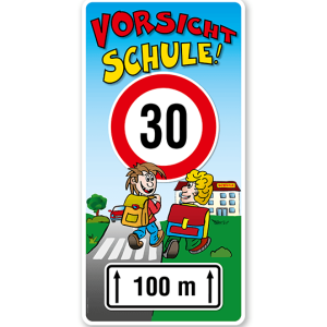 Kinderschild Vorsicht Schule 30er Zone - Teilstrecke - KSP-2