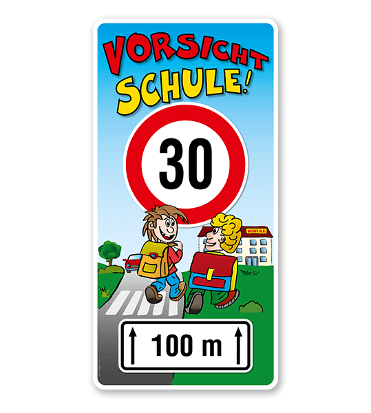 Kinderschild Vorsicht Schule 30er Zone - Teilstrecke - KSP-2