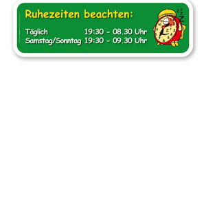 Spielplatz Zusatzschild Ruhezeiten beachten - KSP-2