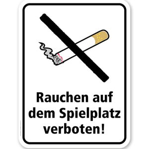 Zusatzschild Rauchen auf dem Spielplatz ist verboten