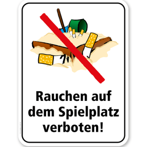 Spielplatzschild Rauchen auf dem Spielplatz verboten – KSP-2