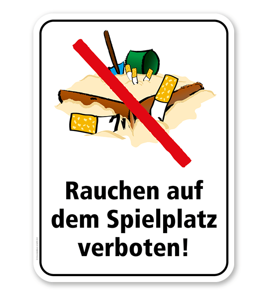 Spielplatzschild Rauchen auf dem Spielplatz verboten – KSP-2