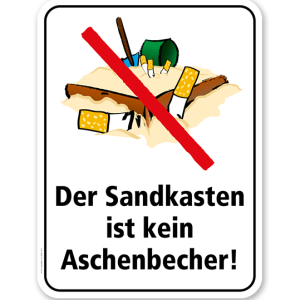 Spielplatzschild Der Sandkasten ist kein Aschenbecher – KSP-2