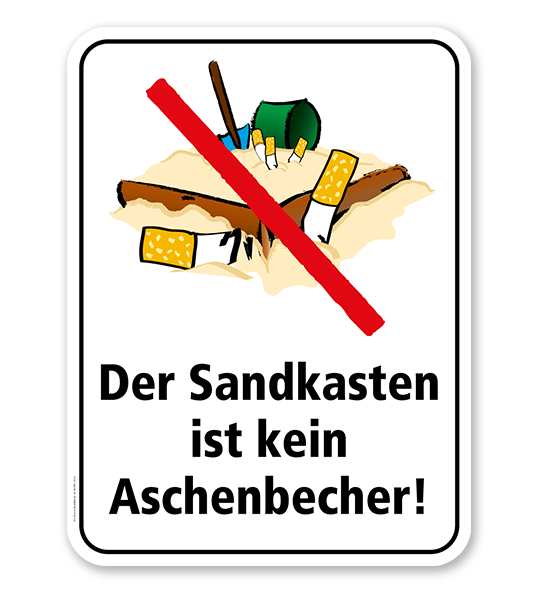 Spielplatzschild Der Sandkasten ist kein Aschenbecher – KSP-2