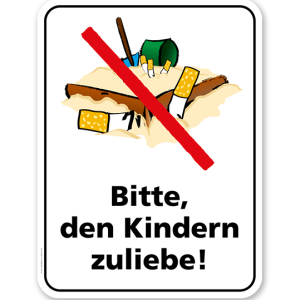 Spielplatzschild Bitte, den Kindern zuliebe! – KSP-2
