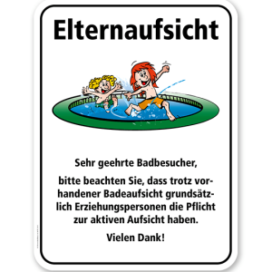 Badeschild Elternaufsicht am Kinderbecken – KSP-2