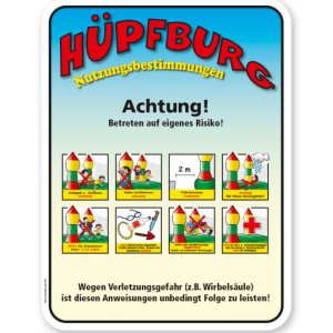 Spielplatzschild Hüpfburg - Nutzungsbestimmungen - KSP-2