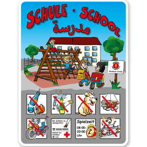 Schulhofschilder Schule - 8P - dreisprachig - KSP-2