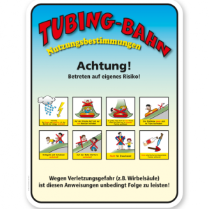 Spielplatzschild Tubing-Bahn - Nutzungsbestimmungen - KSP-2