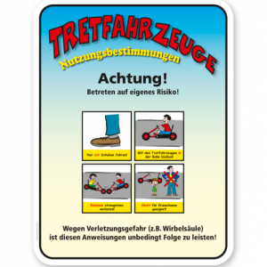 Spielplatzschild Tretfahrzeuge - Nutzungsbestimmungen - KSP-2