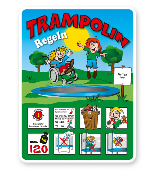 Spielplatzschild Spielplatz mit Trampolin - KSP-2