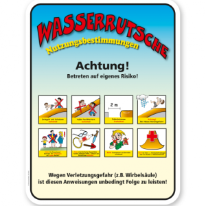 Spielplatzschild Wasserrutsche - Nutzungsbestimmungen - KSP-2