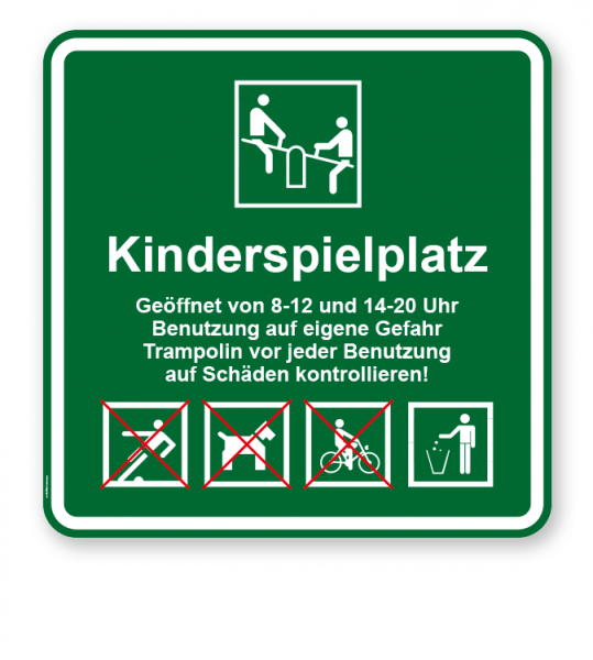 Spielplatzschild Kinderspielplatz 4P - 2 - KSP-3