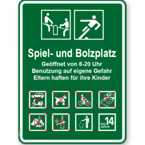 Spielplatzschild Spiel- und Bolzplatz 8P - KSP-3