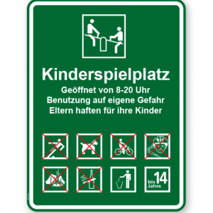 Spielplatzschild Kinderspielplatz 8P - 2 - KSP-3