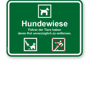 Hundeschild Hundewiese – Kot ist unverzüglich zu entfernen - KSP-3