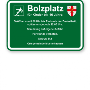 Bolzplatzschild Bolzplatz - KSP-3