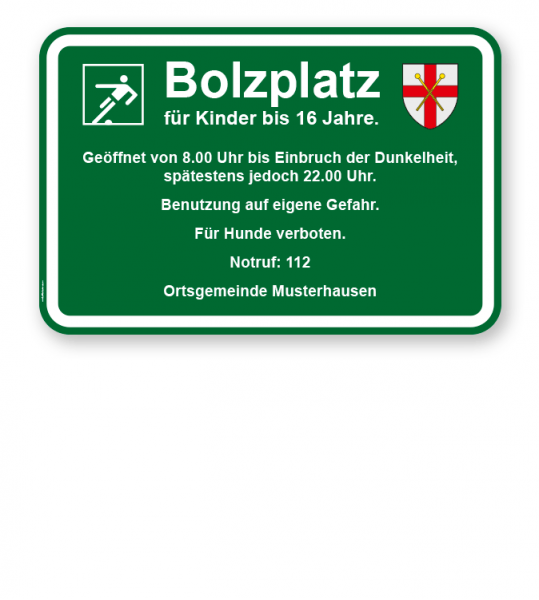 Bolzplatzschild Bolzplatz - KSP-3