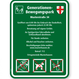 Spielplatzschild Generationen-Bewegungspark 3P - KSP-3