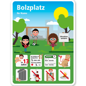 Spielplatzschild Bolzplatz mit Tor - KSP-4-BP-01
