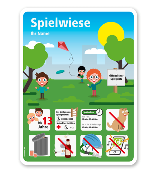 Spielplatzschild Spielwiese - VSS