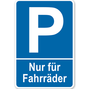 Parkplatzschild Nur für Fahrräder – P