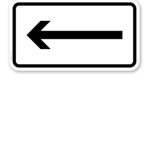 Zusatzschild Linksweisend – Verkehrsschild VZ 1.000-10