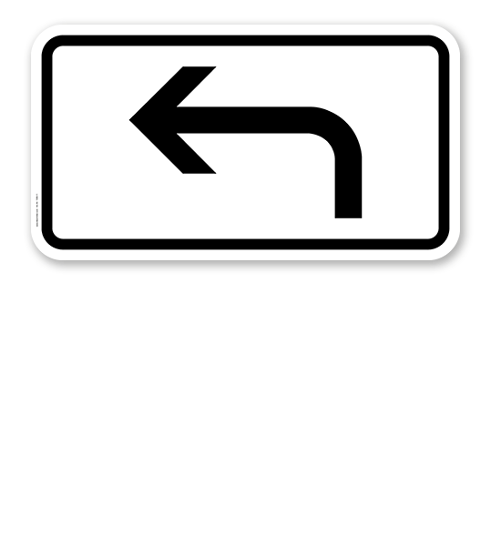 Zusatzschild Vorankündigung linksweisend – Verkehrsschild VZ 1.000-11
