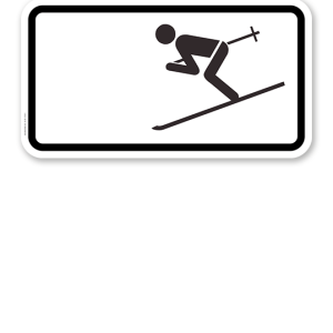 Zusatzschild Wintersport erlaubt – Verkehrsschild VZ 1010-11