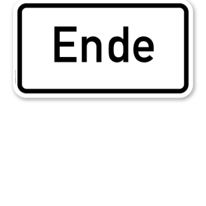 Zusatzschild Ende – Verkehrsschild VZ 1012-31