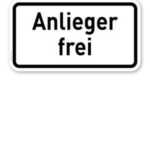 Zusatzschild Anlieger frei – Verkehrsschild VZ 1020-30