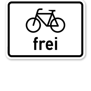 Zusatzschild Radfahrer frei – Verkehrsschild VZ 1022-10