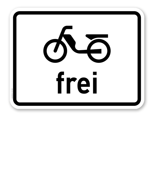 Zusatzschild Mofas frei – Verkehrsschild VZ 1022-11
