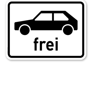 Zusatzschild Personenkraftwagen frei – Verkehrsschild VZ 1024-10
