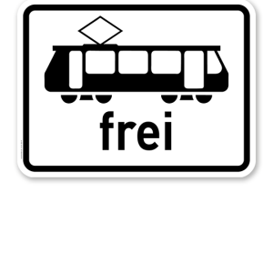 Zusatzschild Straßenbahn frei - Verkehrsschild VZ 1024-16