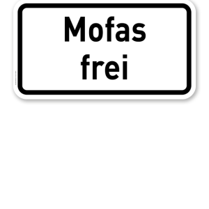 Zusatzschild Mofas frei – Verkehrsschild VZ 1026-31