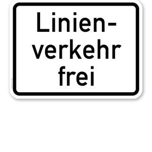 Zusatzschild Linienverkehr frei – Verkehrsschild VZ 1026-32