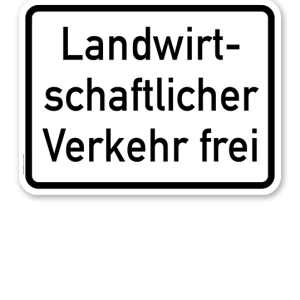 Zusatzschild Landwirtschaftlicher Verkehr frei – Verkehrsschild VZ 1026-36