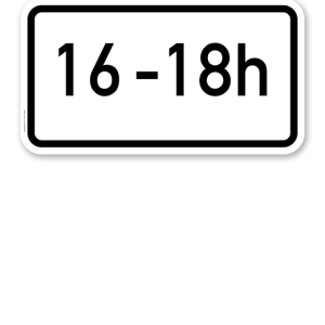 Zusatzschild Zeitliche Beschränkung - individuelle Angabe - einzeilig – Verkehrsschild VZ 1040-30