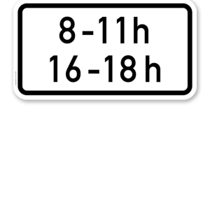 Zusatzschild Zeitliche Beschränkung - individuelle Angabe - zweizeilig – Verkehrsschild VZ 1040-31