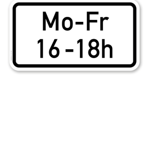 Zusatzschild Zeitliche Beschränkung Mo-Fr - individuelle Angabe - zweizeilig – Verkehrsschild VZ 1042-33