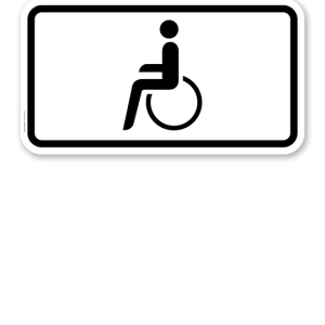 Zusatzschild Nur Schwerbehinderte mit außergewöhnlicher Gehbehinderung und Sehbehinderte – VZ 1044-10