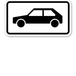 Zusatzschild Nur Personenkraftwagen – Verkehrsschild VZ 1048-10
