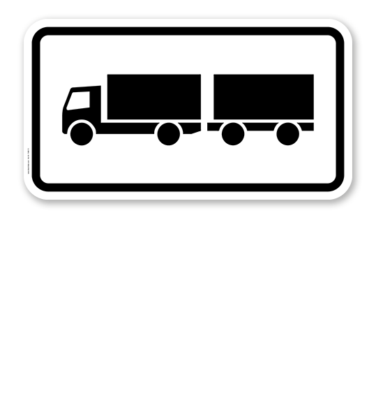 Zusatzschild Nur Lastkraftwagen mit Anhänger – Verkehrsschild VZ 1048-13